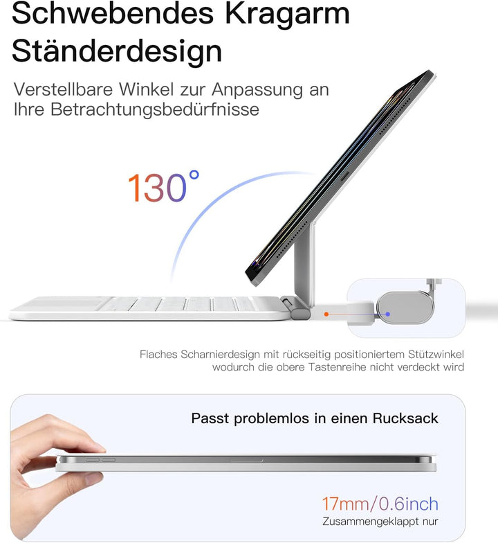 Inateck NeoMagic Magnetische Tastatur Hülle für 11 Generation 2025 A16 11 Zoll,iPad 10 Generation 10