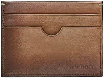 Davidoff Venice Kartenetui Cognac – Elegante kleine Brieftasche aus feinem Leder mit Ombre-Effekt –