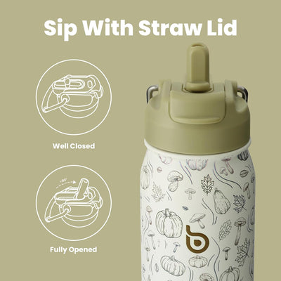 BOTTLE BOTTLE Isolierte Wasserflasche aus Edelstahl, Sport-Trinkflasche Flaschen mit Strohhalm und v