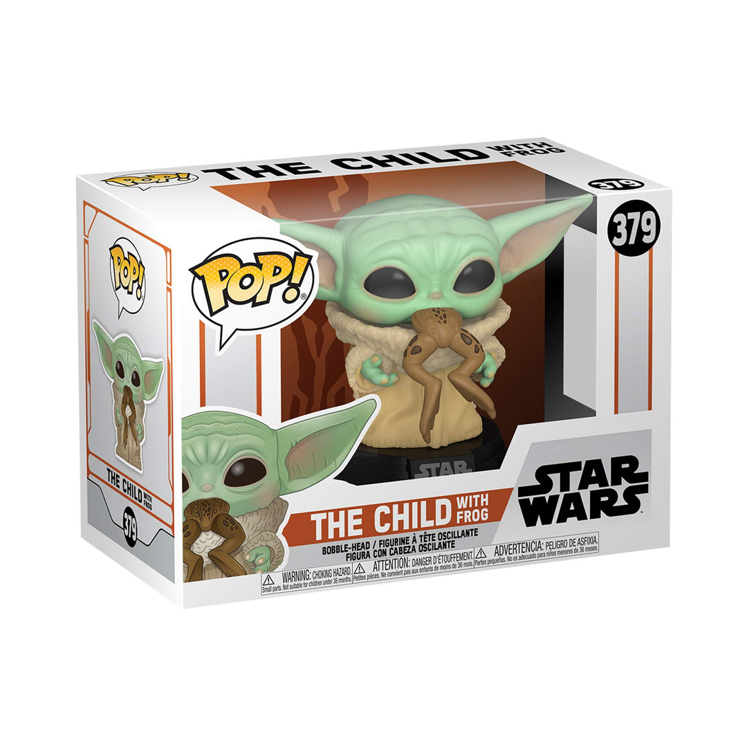 Funko Pop! Star Wars: Mandalorian-Grogu (The Child, Baby Yoda) mit Frog The Mandalorian - Vinyl-Samm