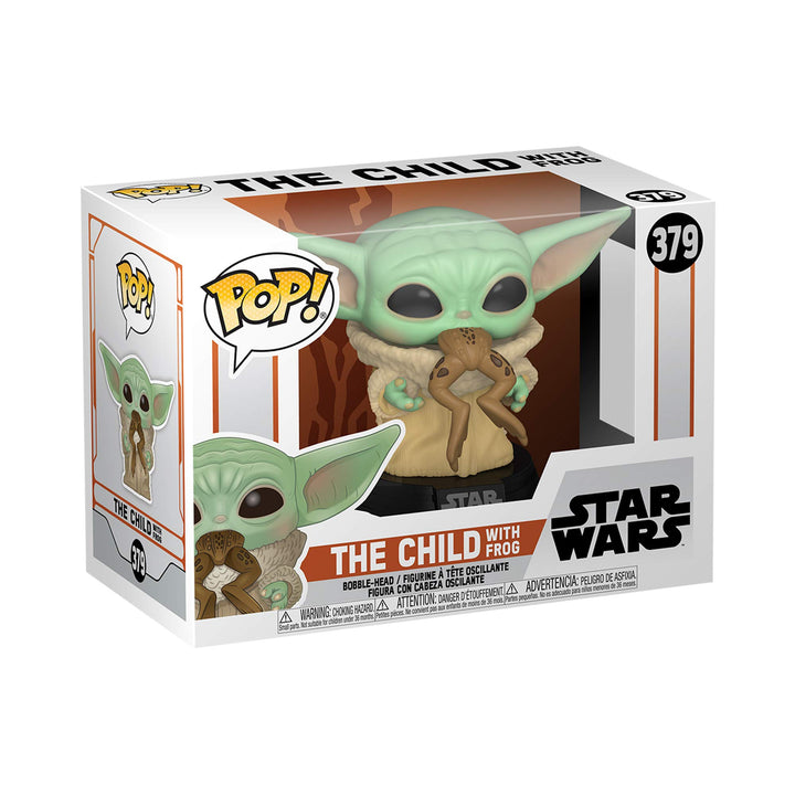 Funko Pop! Star Wars: Mandalorian-Grogu (The Child, Baby Yoda) mit Frog The Mandalorian - Vinyl-Samm