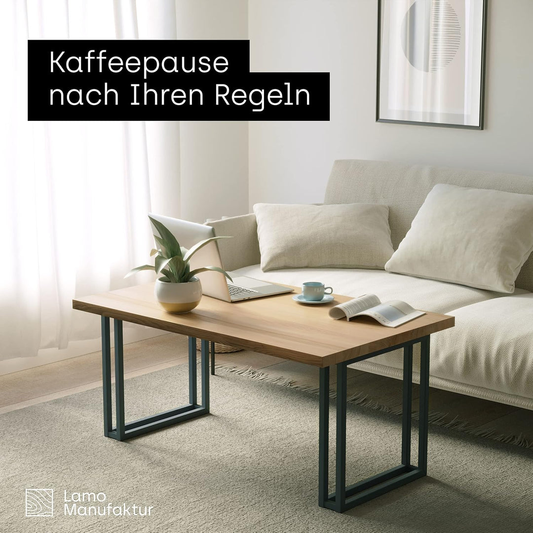 LAMO Manufaktur Holzplatte für Schreibtisch Tischplatte Massivholz Schreibtischplatte Baumkante 100x