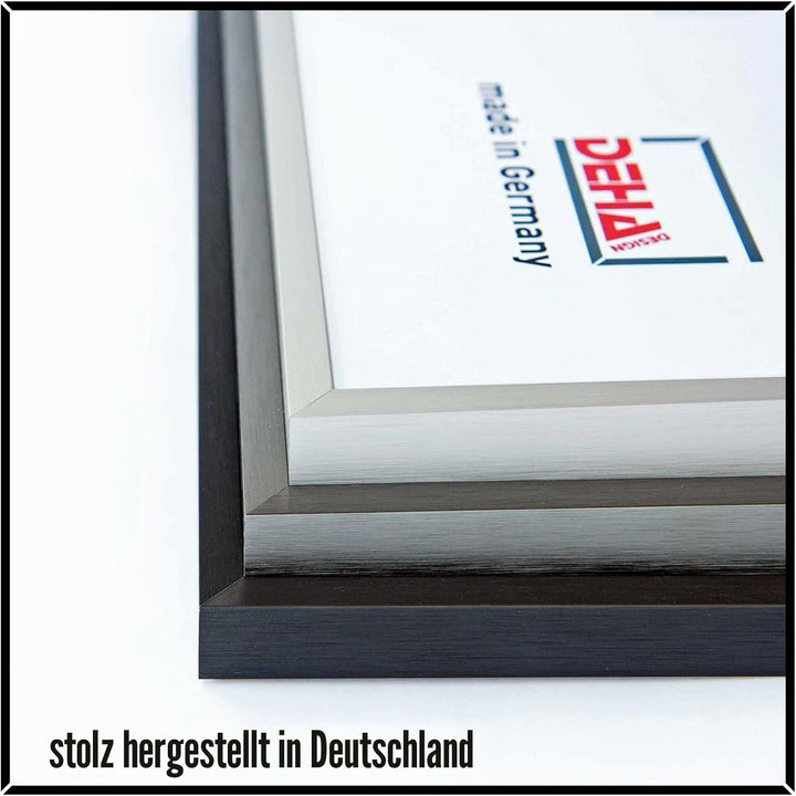 DEHA Design Bilderrahmen Tribeca, 40x50 cm, Aluminium Silber Matt, bruchsicheres Acrylglas, für Post
