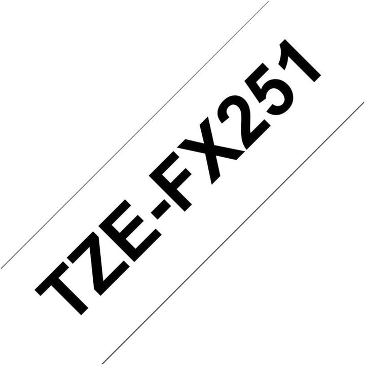 Brother Original P-touch Flexi-Schriftband TZE-FX251 24 mm, schwarz auf weiss (u.a. für Brother P-to