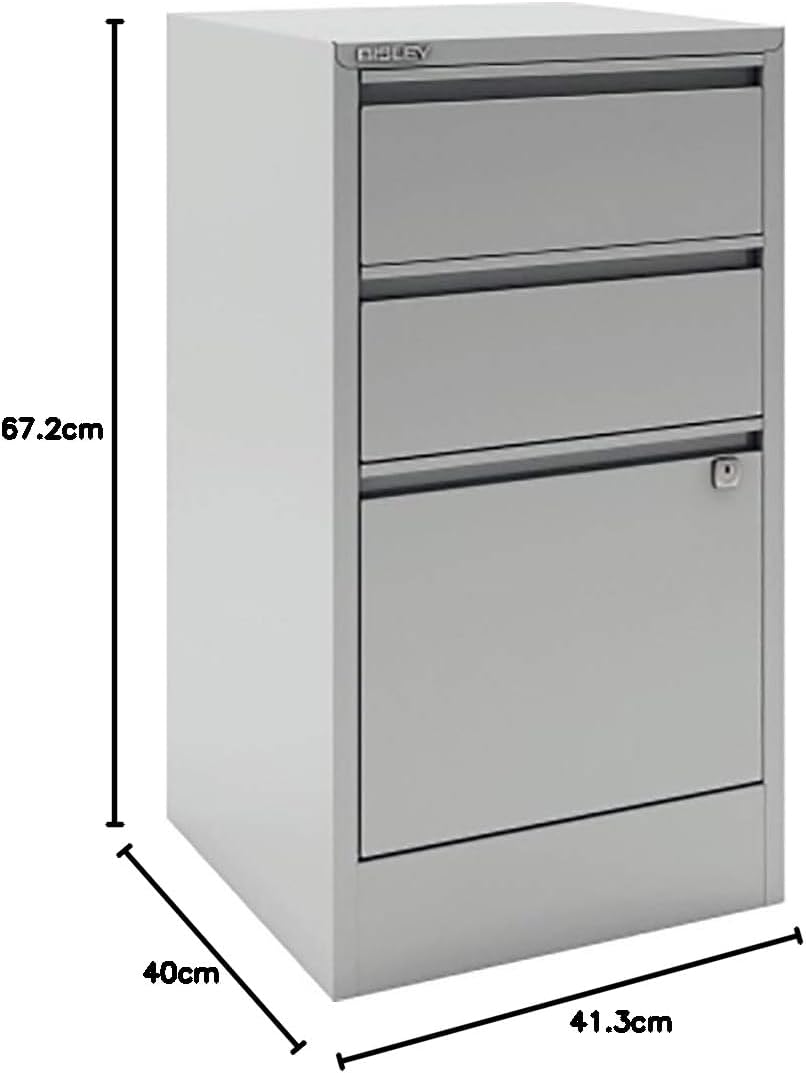 Bisley Home Filer, 2 Universal-, 1 HR-Schublade, Metall, 645 Lichtgrau, 40 x 41.3 x 67.2 cm, 645 Lic