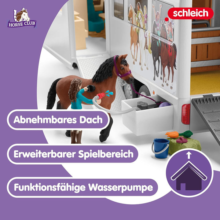 SCHLEICH 42619 Horse Club Pferdetransporter & 42612 Hindernisse Zubehör, für Kinder ab 5-12 Jahren,