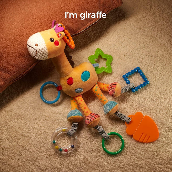 TUMAMA KIDS Baby Spielzeug 0 3 6 9 Monate, Giraffe Hängendes Rasselspielzeug Baby Kinderwagen Spielz