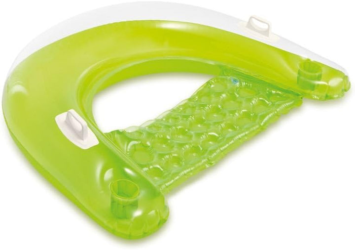 INTEX Sit'n Float aufblasbarer Poolsessel, halbtauchig, aufblasbar transparent/Green/Orange, transpa