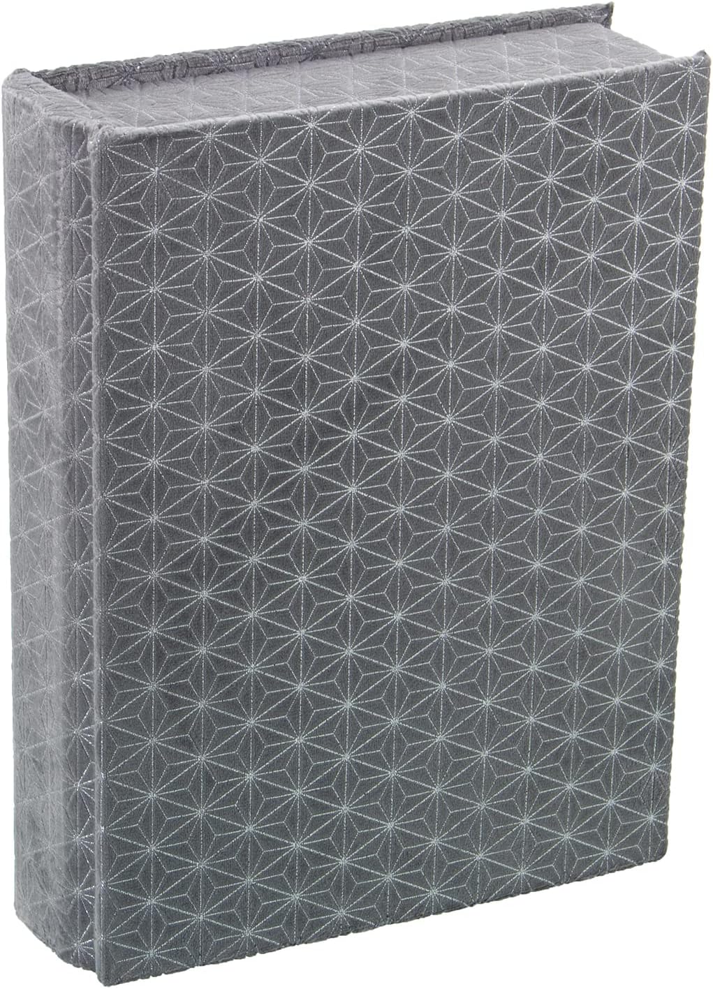 DRW Set mit 3 Buchboxen aus Samt, grau, 25 x 19 x 7 cm