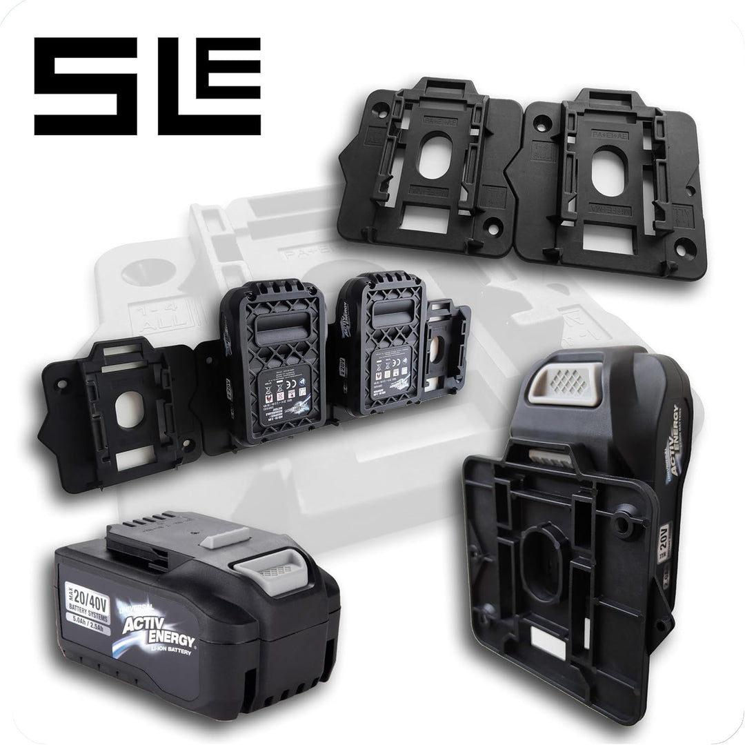 SLE 5x Akkuhalter für Ferrex/Activ Energy 20V / 40V Akku Wandhalterung Wand Halter Akkus AEB 20-2.0I