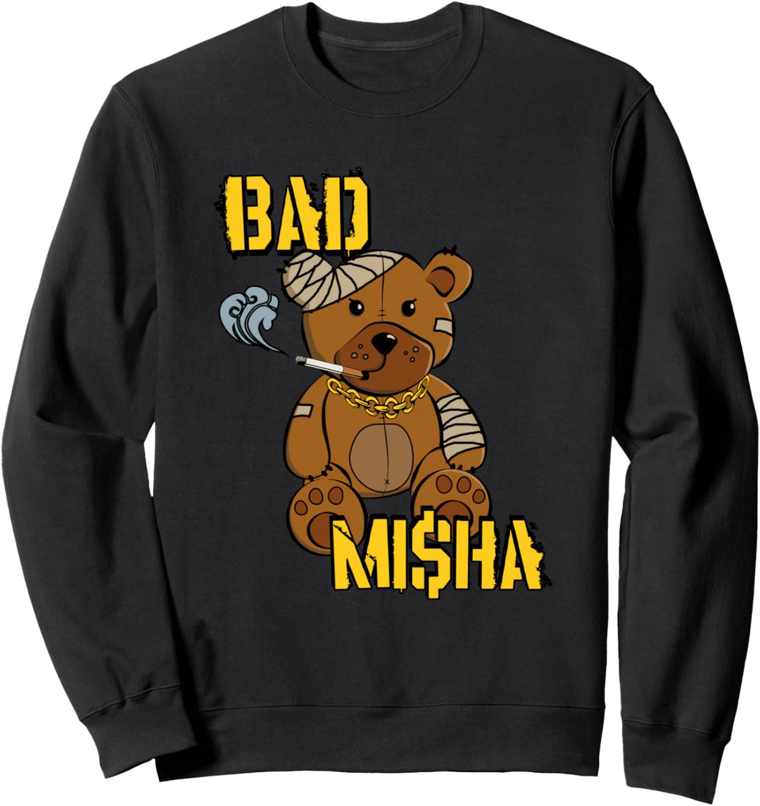 Bad Misha Bär Teddy Attitude Cool Cartoon Anime Kawaii Sweatshirt