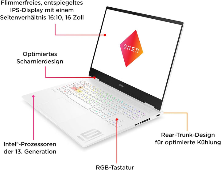 HP Omen Gaming Laptop | 16 Zoll WQXGA-240 Hz | Intel Core i7-14700HX | 32 GB DDR5 RAM | 1TB SSD | NV
