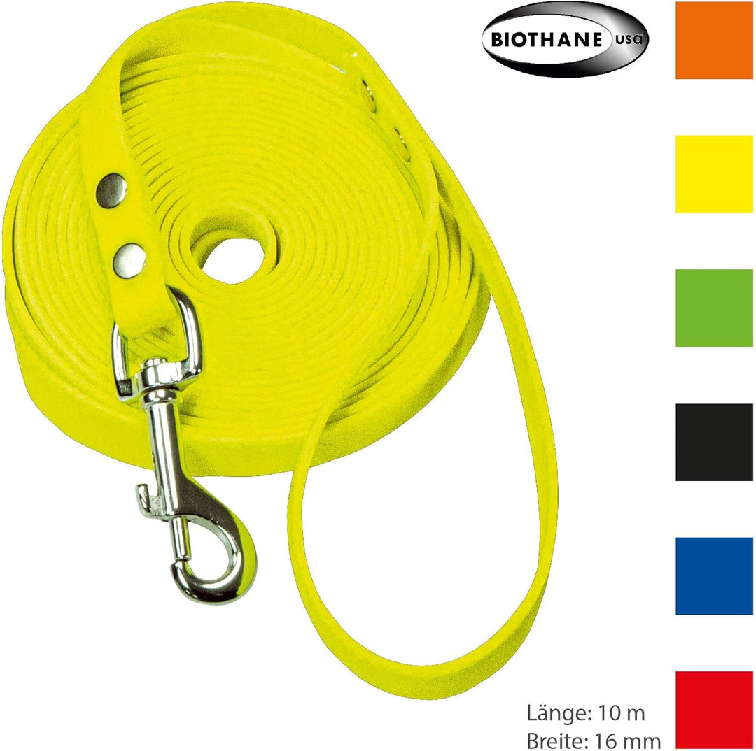 Original Biothane® Schleppleine rot mit Handschlaufe rot, 10 m / 16mm Hundeleine für Nasenarbeit Hun