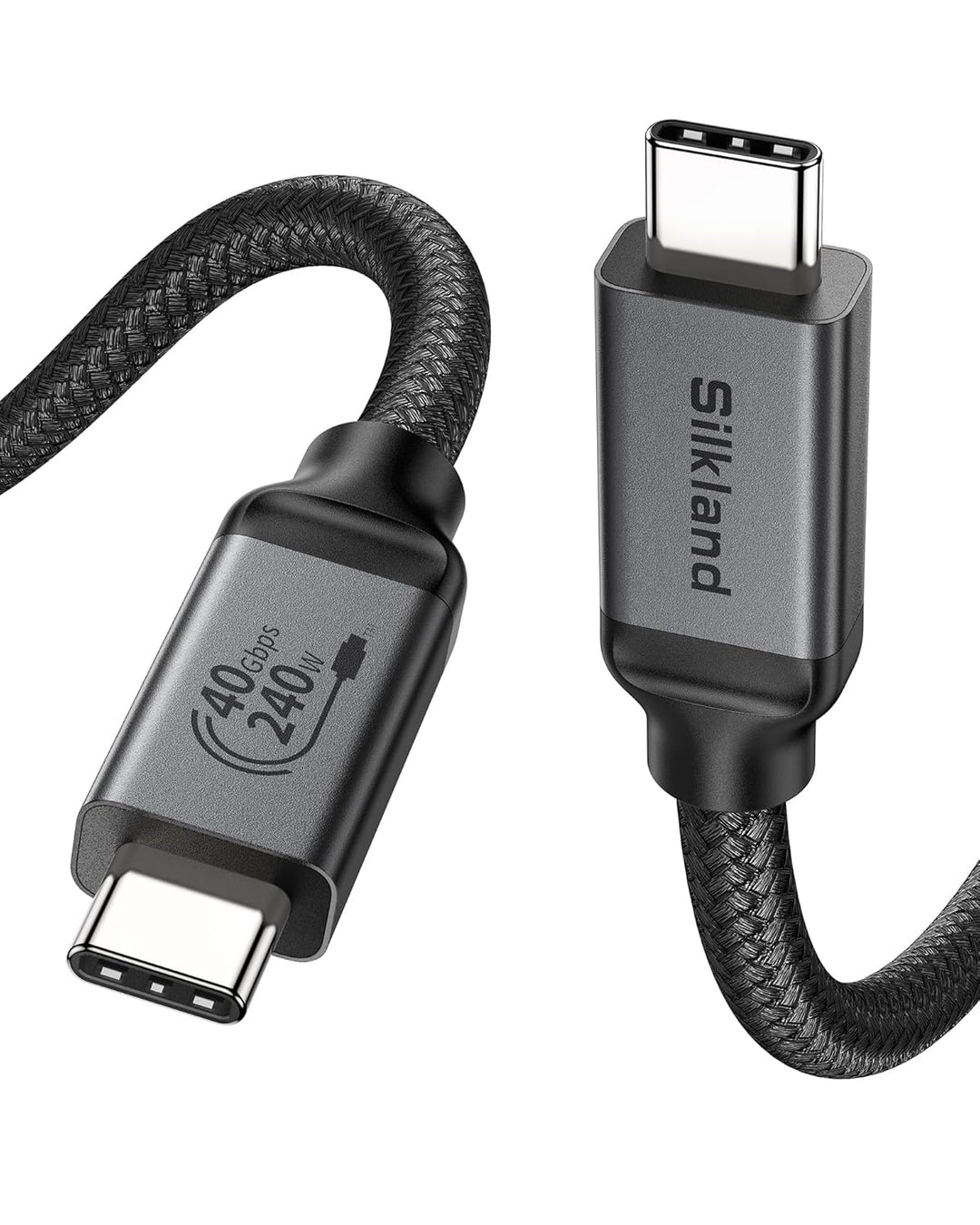 Silkland USB4 Kabel mit Thunderbolt 4 Kabel 2m, 40Gbps Datenkabel, PD3.1 240W 48V 5A Ladekabel, 8K 6