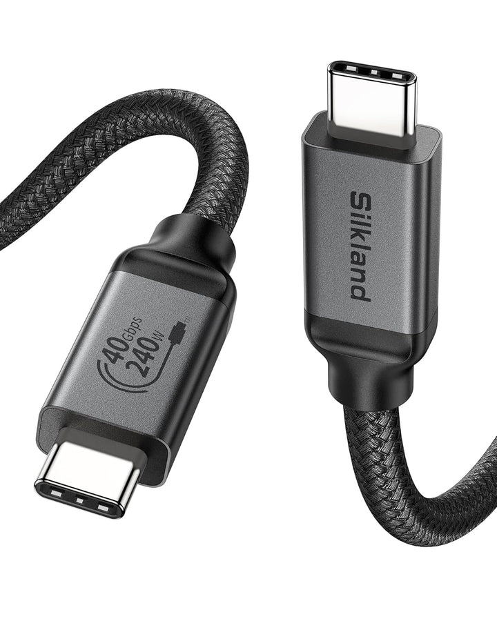 Silkland USB4 Kabel mit Thunderbolt 4 Kabel 2m, 40Gbps Datenkabel, PD3.1 240W 48V 5A Ladekabel, 8K 6