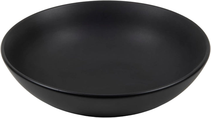 Suppenteller Ø 20 cm schwarz matt - 6er Set - Tiefe Teller für Suppe Pasta Salat Müsli - Porzellan G