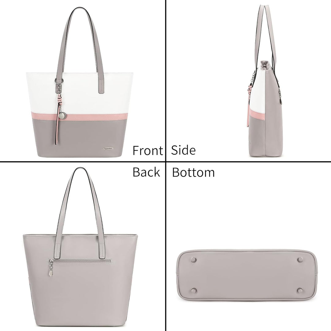 Pomelo Best Handtasche Damen Shopper Gross Damen Tasche für Büro Schule Einkauf Grau, Grau