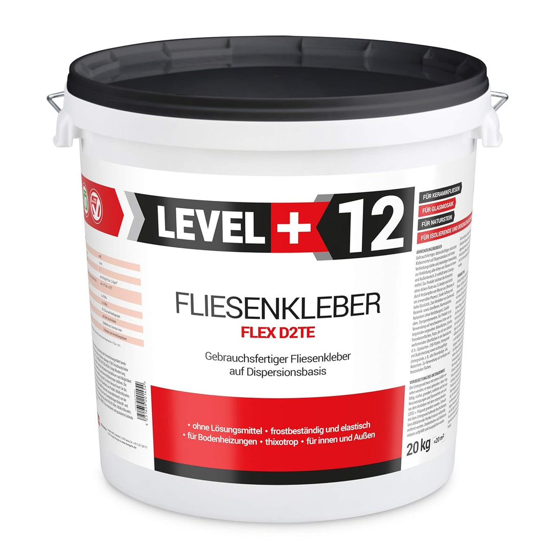 12 Fliesenkleber D2TE - Dispersionskleber für Innen &amp; Aussen 20kg, 20kg