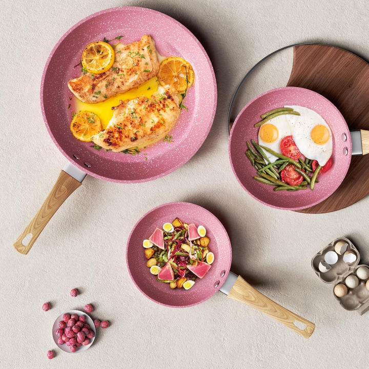 Innerwell Antihaft Bratpfanne 20cm Rosa Granit Beschichtet Pfannen Pfanne Klein Induktion PFOA-freie