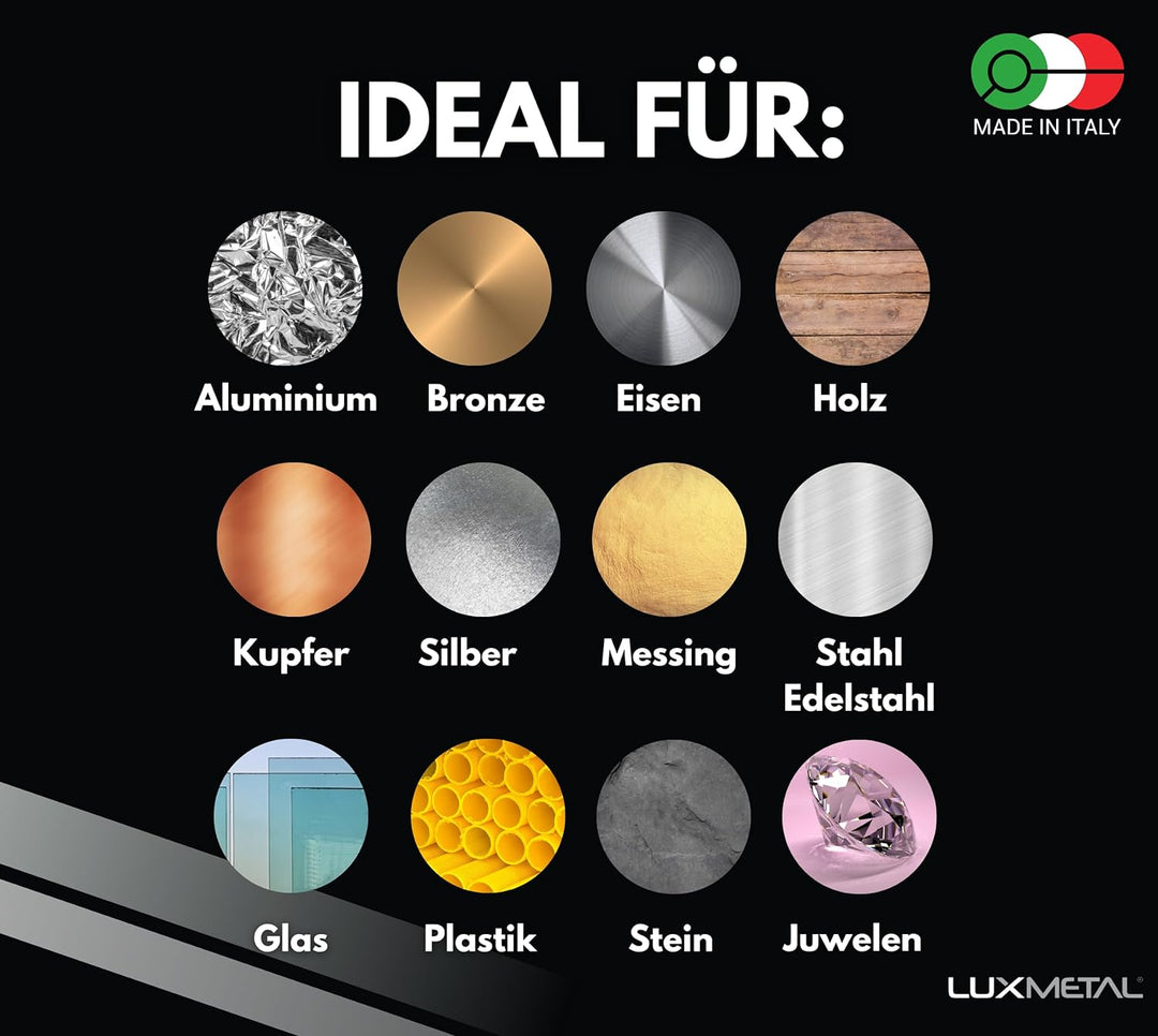 Lux Metal 3 polierpaste 250 g - 3 Polierscheibe 100 mm, Polierset set DIY kit Schleifpaste Metall, A