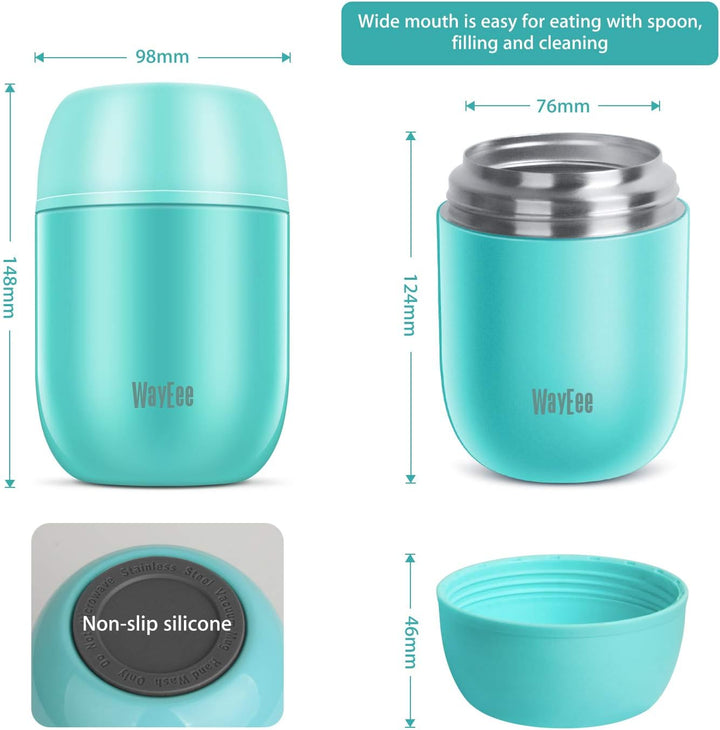 Thermobehälter für Essen 450ml, 710ml Thermobecher Essen Edelstahl Warmhaltebehälter mit Löffel Esse