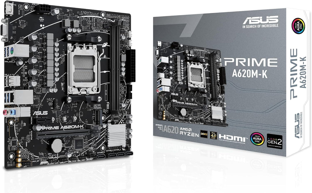 ASUS Prime A620M-K Mainboard Sockel AMD A620 (Ryzen 7000, Micro-ATX, DDR5 Speicher, PCIe 4.0, BIOS F