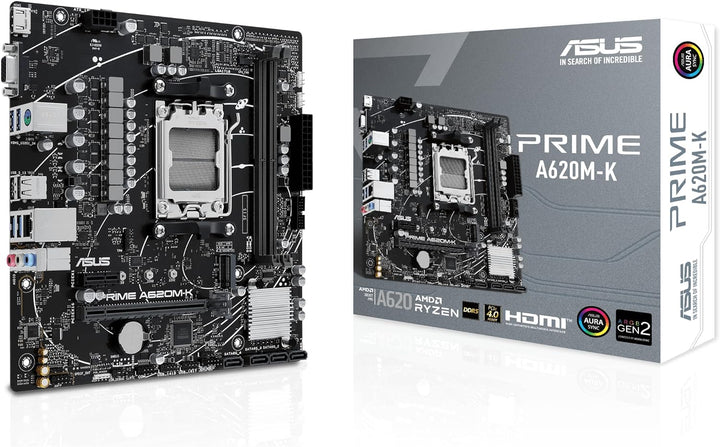 ASUS Prime A620M-K Mainboard Sockel AMD A620 (Ryzen 7000, Micro-ATX, DDR5 Speicher, PCIe 4.0, BIOS F