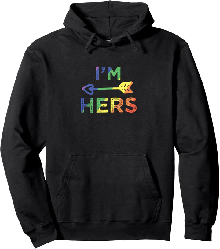 Lesbian Couple I'm Hers She's Mine Matching LGBT Pride Pullover Hoodie