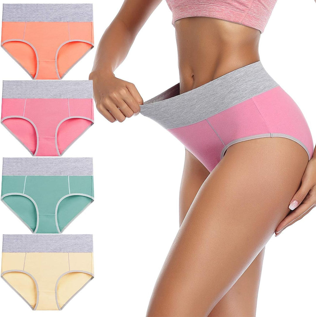 wirarpa Unterhosen Damen Hohe Taille Baumwolle Unterwäsche Taillenslip Frauen Slips Mehrpack L Mehrf