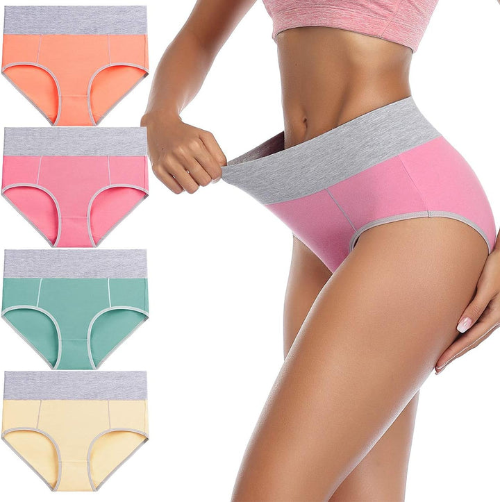 wirarpa Unterhosen Damen Hohe Taille Baumwolle Unterwäsche Taillenslip Frauen Slips Mehrpack L Mehrf