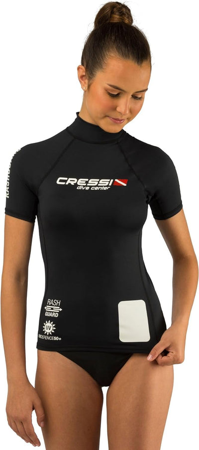 Cressi Dive Center Lady Rash Guard - Protective Langarm Schwarz Rash Guard für SUP und Wassersport,