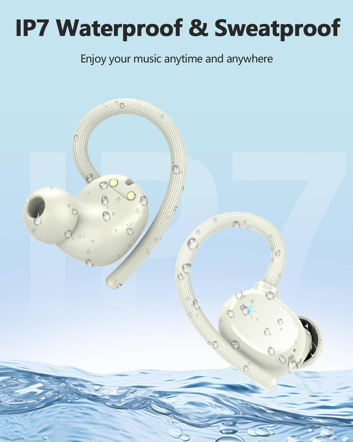 Bluetooth Kopfhörer Sport, 128Std 2026 Kopfhörer Kabellos Bluetooth 5.3, 3D-Stereo Tiefer Bass IP7 W