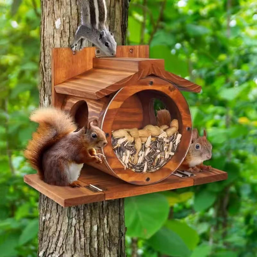 Eichhörnchen Haus | Eichhörnchen Futterhaus Wetterfest aus Holz, Eichhörnchenhaus, Futterstationen f