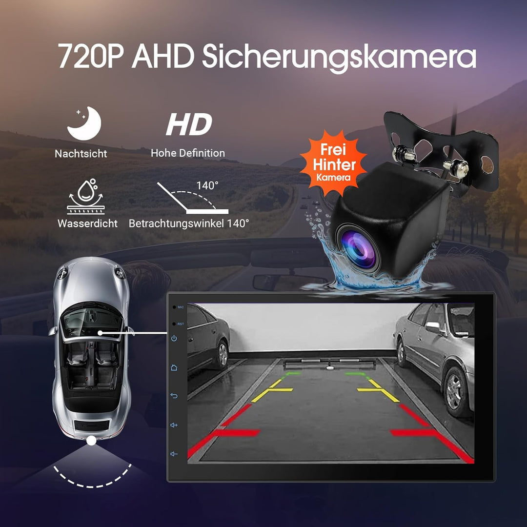 Haudio 2 Din Autoradio mit Kabellosem CarPlay &amp; Android Auto, 7 Zoll Touchscreen Autoradio mit Mirro