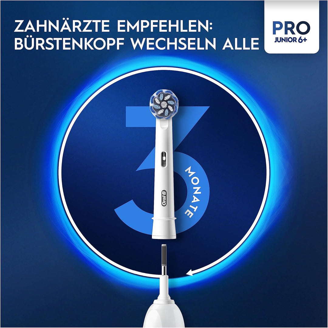 Oral-B Pro Junior Frozen Elektrische Zahnbürste/Electric Toothbrush für Kinder ab 6 Jahren, 2 Aufste