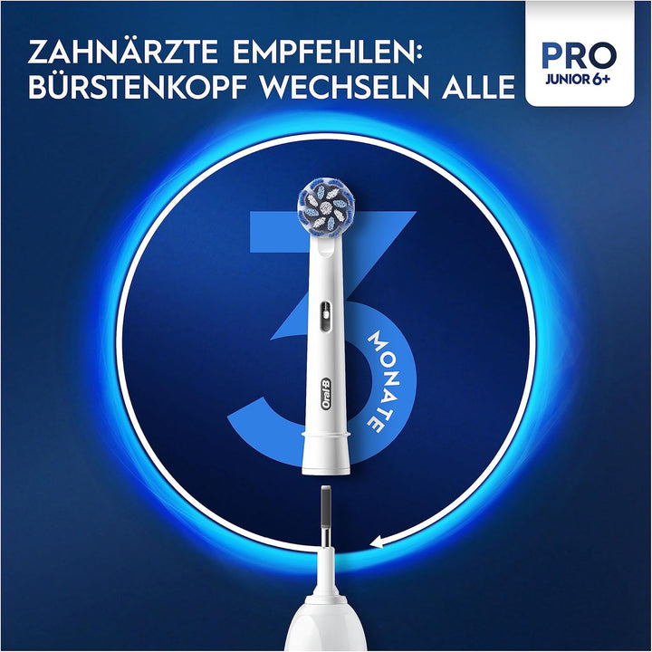 Oral-B Pro Junior Frozen Elektrische Zahnbürste/Electric Toothbrush für Kinder ab 6 Jahren, 2 Aufste