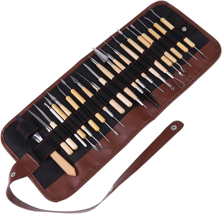 22pcs Keramik Carving Tool Set aus Holz Metall Ton Skulptur Moulding Tools Carving Tool Kit,Töpferwe