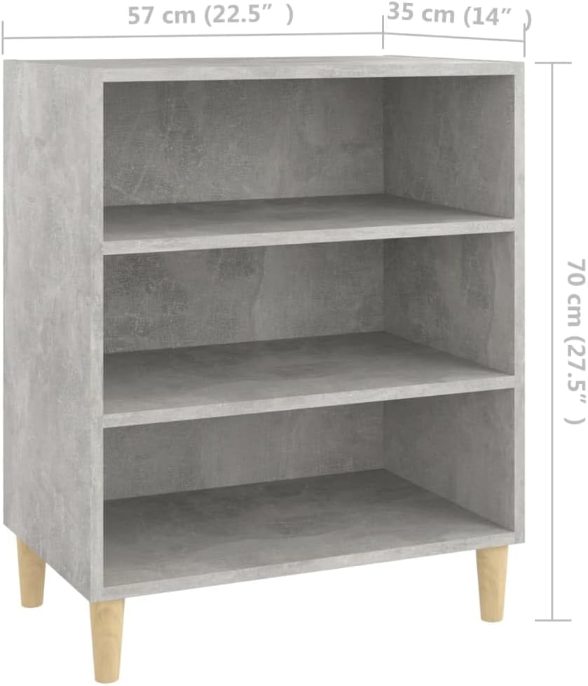 vidaXL Sideboard mit 3 Regalböden Bücherregal Standregal Beistellschrank Regal Bücherschrank Schrank