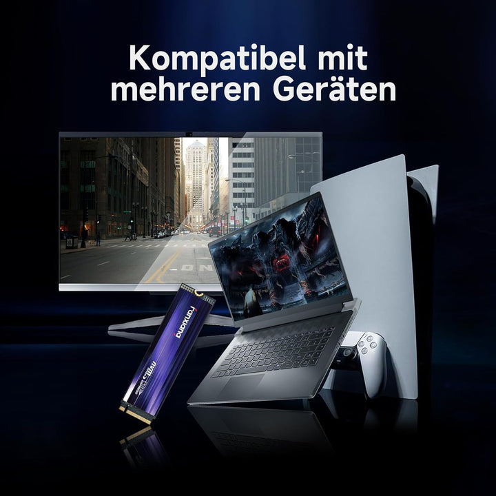 fanxiang S880 2TB PCIe 4.0 NVMe SSD M.2 2280 Internes Solid State Drive – Bis zu 7300 MB/s, Kompatib