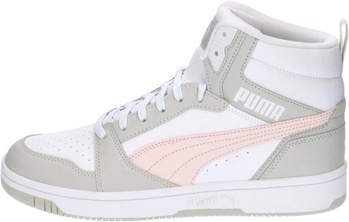 Puma Unisex Rebound V6Sneaker 37 EU Puma White Frosty Pink Sedate Gray, 37 EU Puma White Frosty Pink