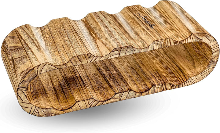 Rustikales Weinregal Holz geflämmt - Flaschenregal Holz für 8 Flaschen, 2 Etagen - Zeitloses Design,