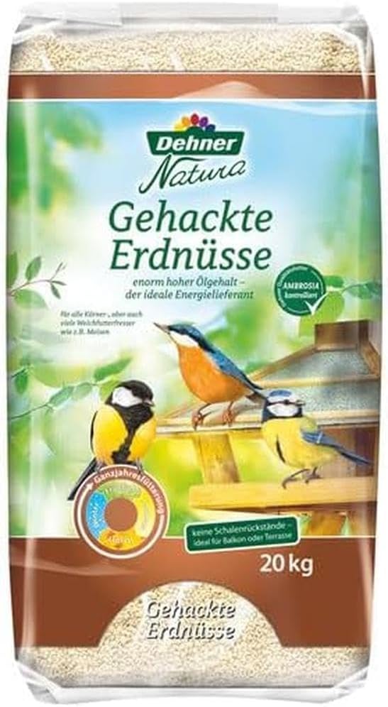 Dehner Natura Wildvogelfutter, gehackte Erdnüsse, 20 kg 20 kg (1er Pack) Single, 20 kg (1er Pack) Si