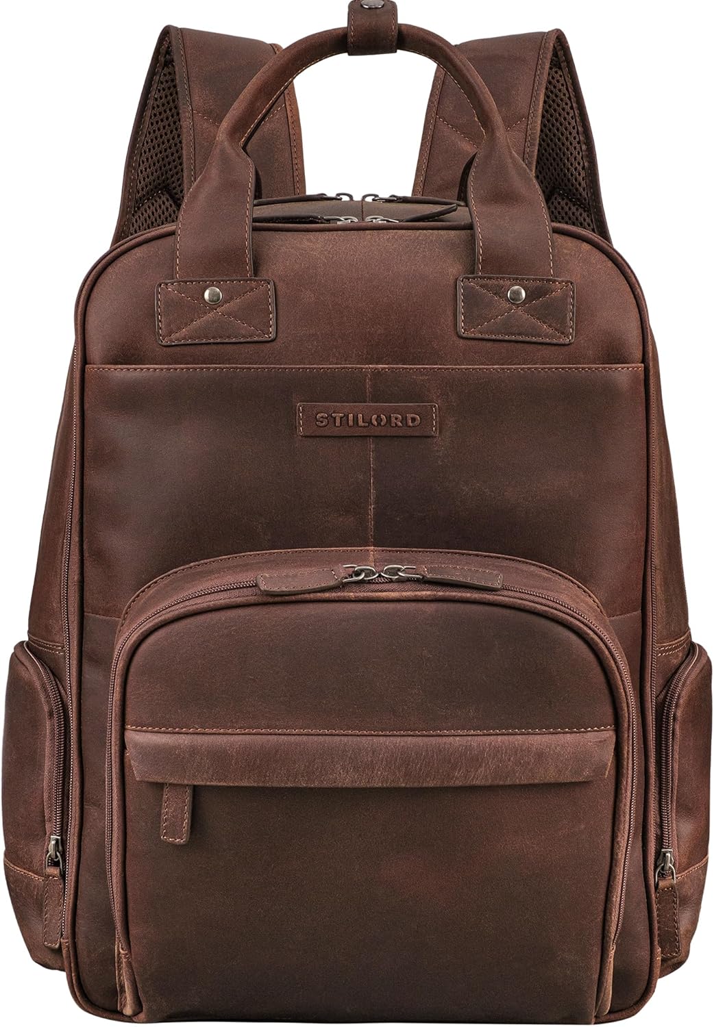 STILORD 'Fiena' Leder Wickelrucksack Gross Damen - grosser Babyrucksack & Windelrucksack - elegante