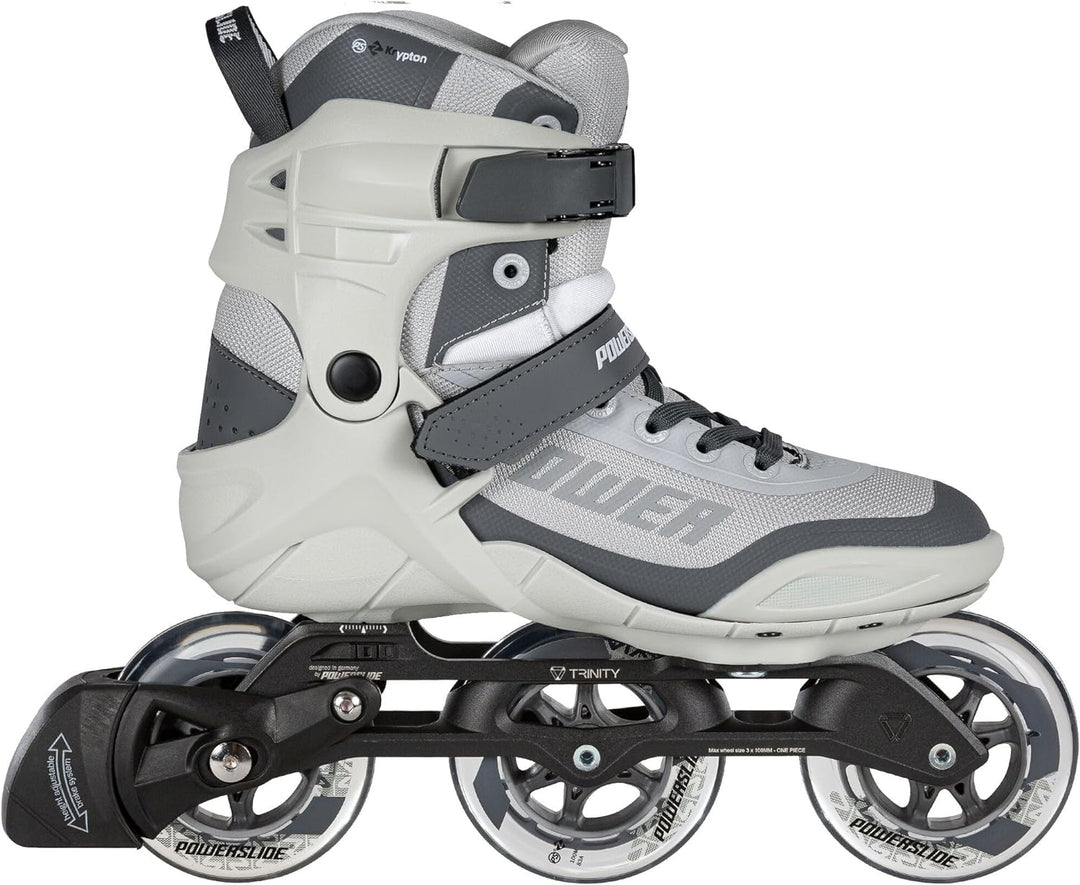 Powerslide Inline Skates Phuzion Krypton Grey 100, Unisex für Herren und Damen in Grau, 100mm/83A Ro