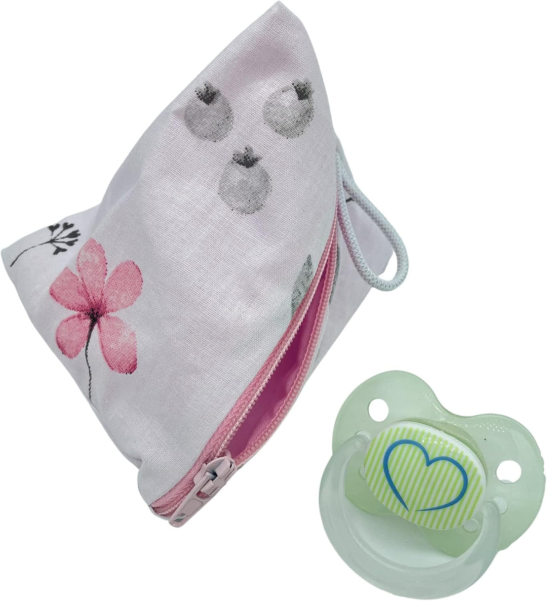 Grosse Windeltasche XXL mit Name Wickeltasche - Blumen weiss rosa grau - für Mädchen