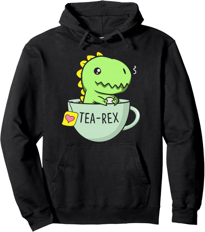 Tea Rex Niedlicher Dinosaurier Tyrannosaurus Rex in einer Teetasse Pullover Hoodie