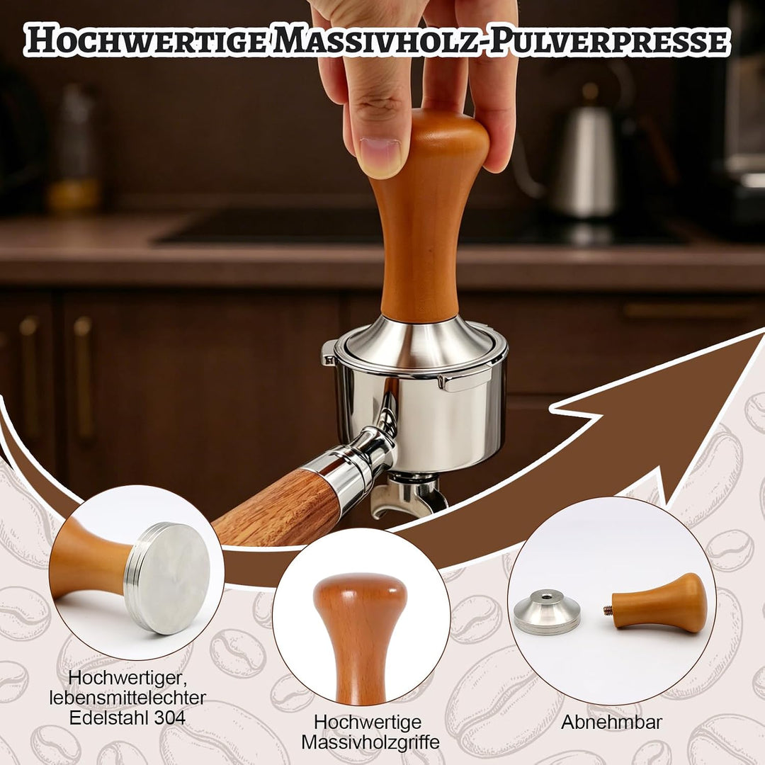 Scettar 304 Tamper 51mm Leveler 51mm, Espresso Zubehör Kaffee Tamper,WDT Tool,Tampermatte Set Kaffee