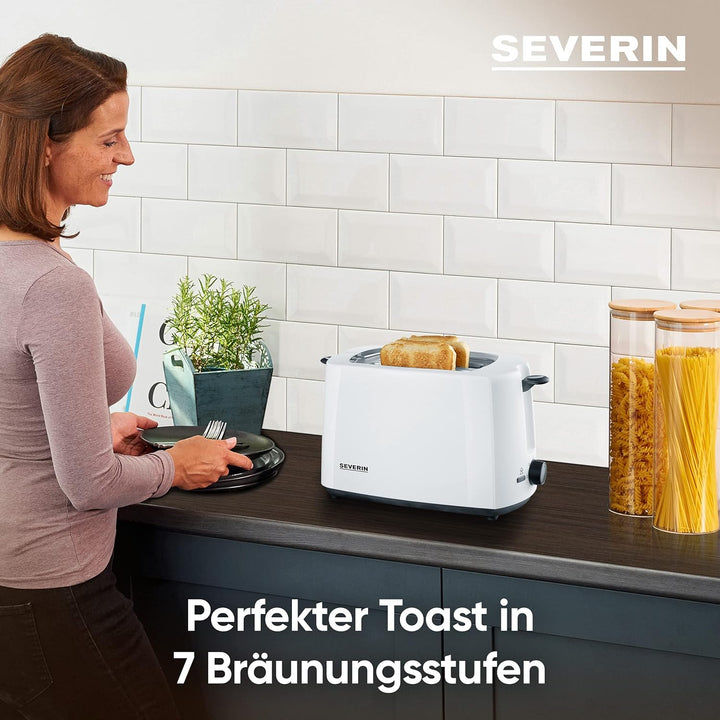 SEVERIN Automatik-Toaster, Toaster mit Brötchenaufsatz, hochwertiger Toaster mit Krümelschublade und