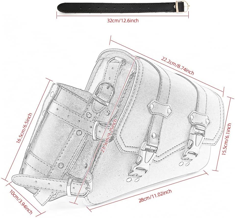 APEBAZY Motorrad-Satteltaschen - Braunes PU-Leder Schwingentasche Seitentaschen Dreieckige Gepäcktas