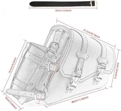 APEBAZY Motorrad-Satteltaschen - Braunes PU-Leder Schwingentasche Seitentaschen Dreieckige Gepäcktas